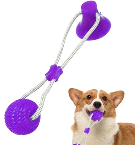 Vacuum Cup Dog Toy, Chewable Dog Toys With Cup, Suction Cup Dog Toy, Pet Molar Bite Toys, Ball Toys Dispensing Suction, Dog Tooth Cleaning Chewers, Dog Vacuum Cup Ball For Tugging, Pulling And Playing