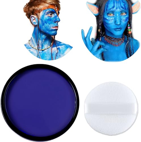 Teatermakeup, blå, kroppsmålning, färger, oljig, ansiktsfärg för barnsmink, halloween, karneval, clown, maskerad, cosplay, 28 g