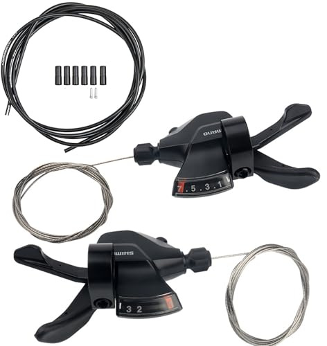 Libereco M315 Bicycle Shifter Lever - 21 Speed (Left 3, Right 7) With Cable Housing and End Cup for Mountain, City, Folding Bikes