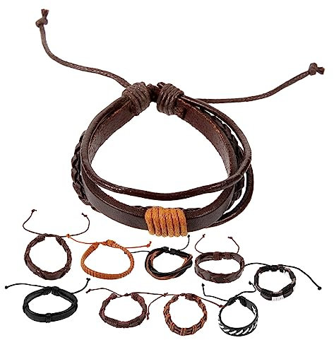 DEARMAMY 10stücke Teiliges Handgefertigte Lederarmbänder Für Und Damen Vintage Wickelarmbänder Im Boho-stil Mit Einzigartigem Design Für Und Accessoires