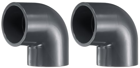 sourcing map 2pcs 90 Degree Elbow PVC Pipe Fittings 2 2 Way Furniture Grade PVC Corner Connectors Angle Elbow Side Outlet for Sewer Plumbing Drain Pipe Water Supplies Build Garden