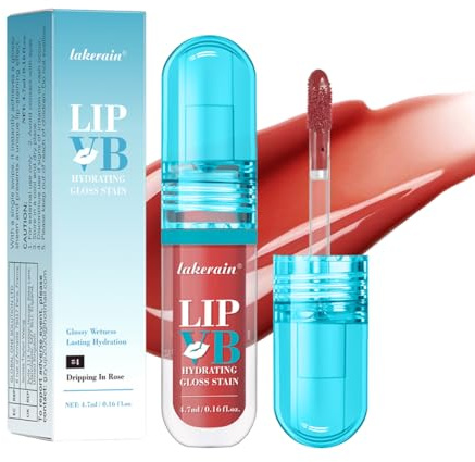 Hydrating Lip Gloss Stain – Moisturising & Nourishing Lip Oil, Non-Sticky Long-Lasting Jelly Liquid Lipstick, Lip Tint & Glaze, Makeup Gift for Women (# 04)