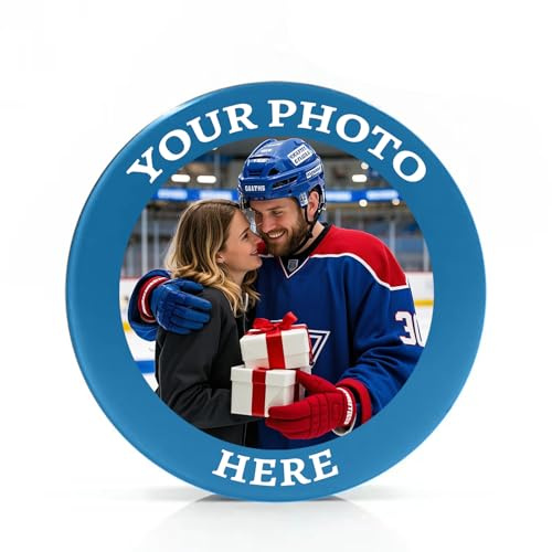 Zhyyanp Hockey Puck Personalized Photo Logo Hockey Pucks - Custom Standard Competition Ice Hockey Pucks - Hockey Gifts for Fans Mens Boys Boyfriend Husband Dad -Thanks Coach Gift
