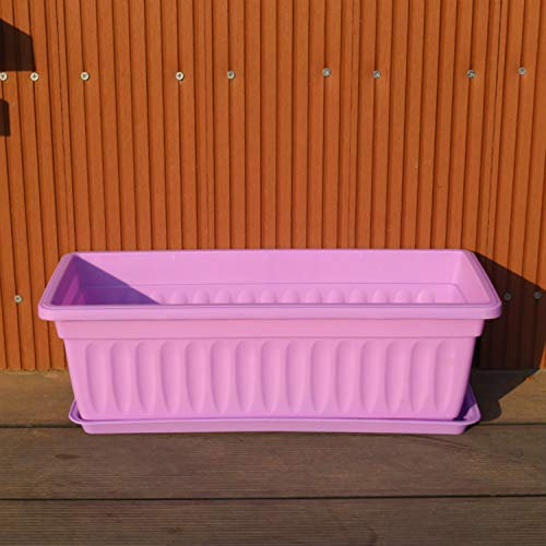 Namzi 1 Balkon Gemüsetopf, Haushalt Pflanzkasten Groß Rechteckig Gemüsetopf, Gartenarbeit Kreativer Harz Kunststoff Lila Ohne Tablett, Blumentopf 50 * 21 * 14 cm