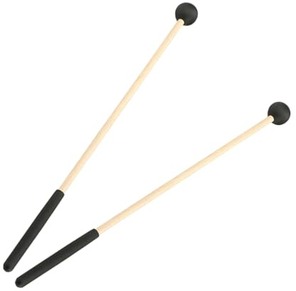DECHOUS 2 Stück 15inch Holzschlägel mit Gummi Rundkopf & Griff Xylophon Schlegel Trommel Drumstick Schlaginstrument Hammer Zubehör für Anfänger