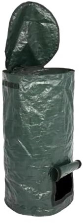 Garden Waste Bags with Lid - Eco-Friendly Yard Composting Sacks for Easy Garden Refuse Disposal & Recycling - & Space-Saving Composter (Set of 2)