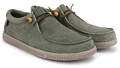 WALK IN PITAS | WP150 WALLABI Washed | Herren Mokassins | Flache Slipper für Männer | Slip on Loafer | Sneakers | Schlupfschuhe | Freizeitschuhe | Walkinpitas Schuhe | Kaki 44