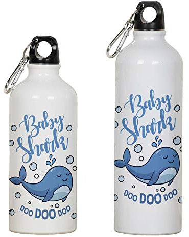 Printtoo Reisewasserflasche Baby Hai DOO DOO DOO Druck Aluminium Sportflasche Kids650ml/21.9oz