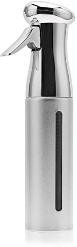 Fine Mist Spray Bottle, Fine Mist Continuous Spray Bottle,Empty Water Spray Bottles for Hair hairstyling,Plants,Cleaning Solutions Dispensing (Silver)