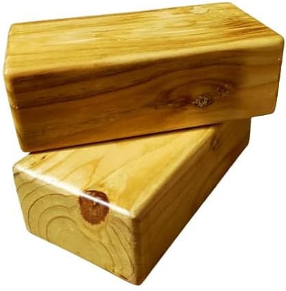 YOGA-NATION Yoga-Block aus massivem Holz, Yoga-Block, Yoga-Block, Premium-Qualität, 2 Stück