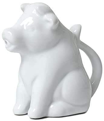 Vision4ever 150ml Porcelain White Cow Milk Jug with Handle Coffee Tea Creamer