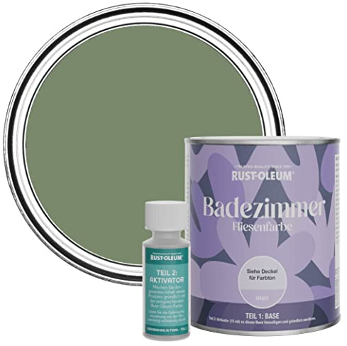 Rust-Oleum Green Water-Resistant Bathroom Tile Paint in Matt Finish - All Green 750ml