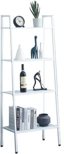 MAGIC SELECT Estantería Escalera para Hogar, Librería Vertical, Estante para Libros, Estantería Multiusos para Salón, Cocina, Baño, Oficina, Mueble de Almacenamiento con 4 Baldas