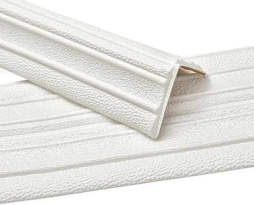 IGTOPS Rodapié blando autoadhesivo, para pared, flexible, borde de revestimiento, color blanco