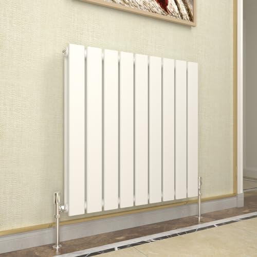 GY Bath Horizontal Radiator White Flat Panel Designer 600x612mm Double Modern Central Heating Rads