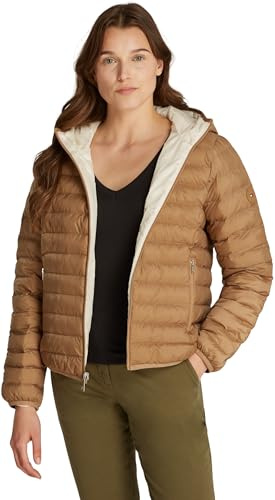 Tommy Hilfiger Donna Giacca Imbottita Padded Reversibile, Beige (Safari Canvas), XL