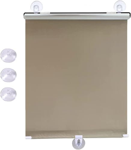 Verdunkelungsrollos mit Saugnäpfen, verstellbare Jalousien, tragbare einziehbare Rollos, temporäre Jalousien, für Badezimmer, Küche, Wohnzimmer, 30/45/50/68/75 cm, Gold-50x125cm/20