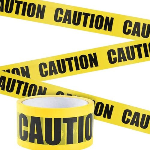 Gudalea 25 m, Nastro di Sicurezza Giallo, Nastro di Sicurezza, Larghezza 48 mm, per Matrimoni, Halloween, Feste, Luoghi di Lavoro, Zona di Pericolo (nero-giallo)
