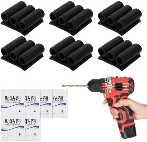 6uds Funda para Taladro, Pinza para Brocas para Destornillador de Impacto con 6 Promotores de Alta Adherencia Permite Transportar hasta Seis Brocas de Destornillador en el Lateral