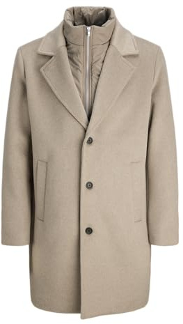 JACK & JONES Jprblastanford Wool Blend Overcoat, Crudo, L Hombres