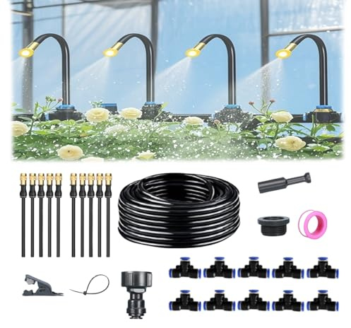 Bewässerungssystem Garten, Hochbeet Bewässerung Gartenbewässerung für Landschaft, Automatische Bewässerung, für Gärten, Gewächshäuser, Bauernhöfe (10m/32.8ft)