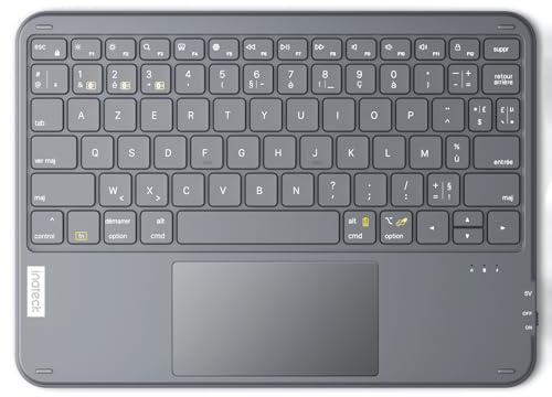 Inateck Clavier Bluetooth avec pavé Tactile, Clavier sans Fil AZERTY Ultra Fin et Portable, Compatible avec Windows et iPad OS, KB01105