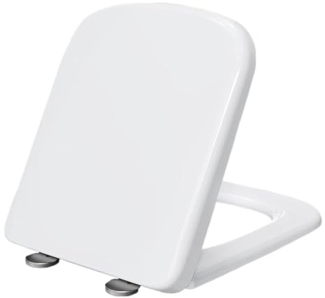 DXZXDJIU Sedile WC con Chiusura Ammortizzata, Copriwater Bianco, Copriwater con Chiusura Ammortizzata, Cerniere Regolabili, Copriwater, Copriwater a sgancio rapido(White)