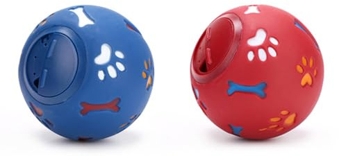 Outanaya Balle Interactive pour Chien en TPR Bleu, Jouet Distributeur de Friandises Éducatif pour Développer L'intelligence, pour Alimentation Lente et Entraînement