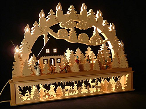Schwibbogen P-KB378 Lichterbogen mit Erhöhung Made Erzgebirge Seiffen Maße: 72x45cm (BxH)