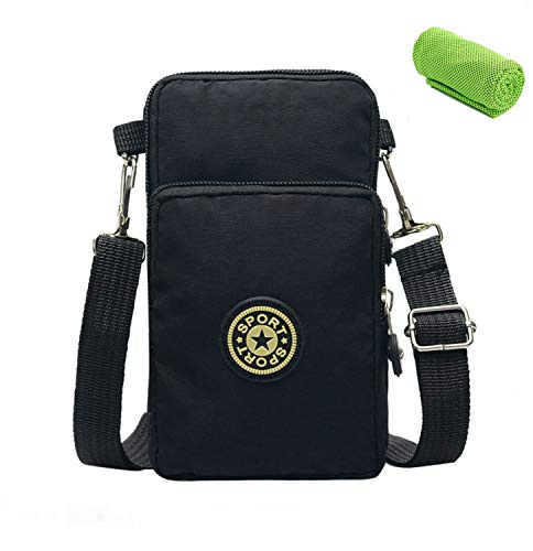 Phone Tasche Sport Armtasche Brieftasche Handy Umhängetasche Crossbody Schulter Mini Handytasche zum Umhängen Geldbörse Nylon kartentasche Schultertasche für Damen Frauen Mädchen Kinder iPhone Samsung