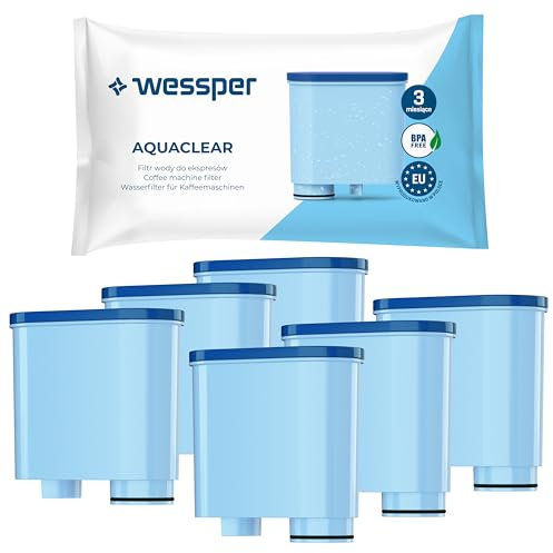 Wessper Wasserfilter Kartuschen Kompatibel mit Philips Aquaclean CA6903/10 CA6903/22 CA6903 und Saeco Kaffeemaschine, Filterpatrone mit Aktivkohle für Kaffeevollautomat - 6er Pack