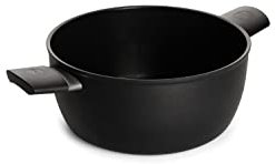 Woll Eco Lite Topf - Induktiv -, Ø 20 cm, 10 cm hoch, 2.2 Liter, mit 2 Seitengriffen - Geeignet für alle Herdarten, 100% recyceltes Aluguss, backofenfest, schwarz