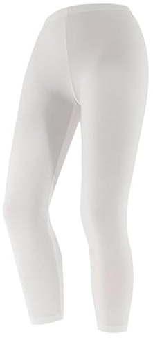 Franzoni Capri Summer Cotton, Legging pour femme en coton, Leggings d'été de loisirs, Leggings de sport au mollet - Fabriqué en Italie, Blanc, L