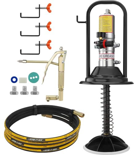 VEVOR Bomba de Grasa Neumática Relación de Presión 50:1 Bomba Neumática de Cubo de Grasa Manguera de 4m Pistola de Grasa Bomba de Grasa Portátil con Tapa de Barril Cabezal de Pistola de Grasa de 360°