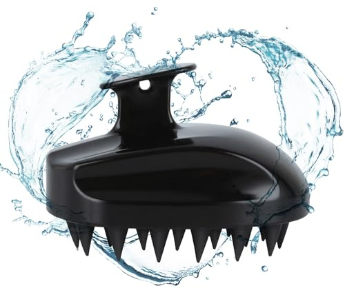 Scalp Massager, Soft Silicone Shampoo Brush, Black