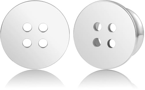 Vankula Ohr Tunnel 1 Paar Single Flared Flesh Plugs Knopf Edelstahl für männer damen Ohrpiercing Gestreckte Schmuck 8mm(0G) Silber