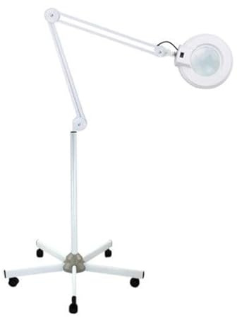 8 x förstoringsglas med ljus och stativ, LED-förstoringsgla inklusive klämma och rullbas, sval skrivbord, LED lupplampa för förstoringsglas arbet lupplampa för skönhetsvård tatuering