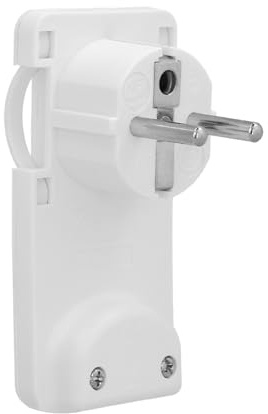 WOLFPACK LINEA PROFESIONAL Clavija Enchufe Ultraplano 7 mm. con Asas De Extraccion 16 A - 250 V. Tras Muebles, 3 Cables, Toma Schuko