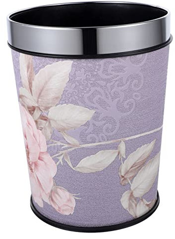 Happyyami Retro Trash Can Vintage Garbage Can for Home Office Stainless Steel Material Decorative Waste Bucket for Bathroom Random Style