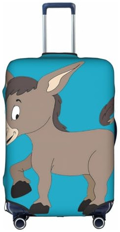 GXUNGT Reisegepäckhülle mit Cartoon-Esel-Aufdruck, personalisierbar, faltbar, perfekt für alle Reisenden, weiß, XL