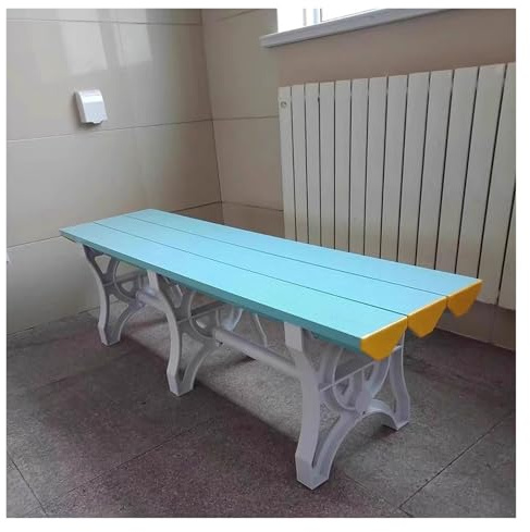 Badehaus - Umkleidebank Sitzbank für kleine Umkleidekabinen, Fitnessstudio/ Badehaus/ Schwimmbad/ öffentliche Umkleidekabinen Kleider- und Schuhwechselhocker, ABS-Kunststoff-Lamellen Ruhebänke(Light B