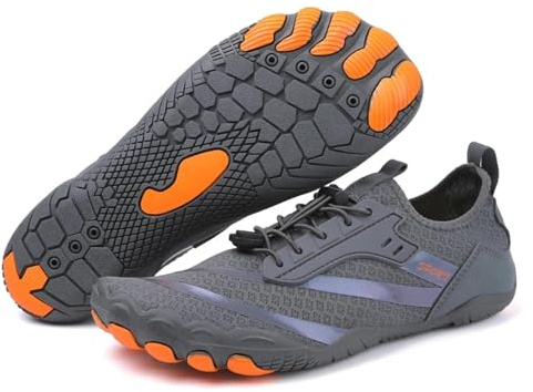 Sommar ultralätta vattenskor män utomhus halkfria vatten skor kvinnor andas barfota sneakers, GRÅ, 33.5 EU