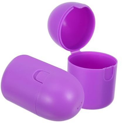 Abaodam Boîte de Rangement pour 2 Pièces, Boîte en Plastique Pratique Violette, Étui Réutilisable Portable, Compartiment Compact Respirant, Voyage et Soin Hygiénique Féminin