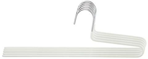 SHIMOYAMA Hosenbügel mit Einzelstange, 5 Pack, Metall Hosenhalter Offenes Ende, Antirutsch Kurzhals-Hänger für Jeans, Hosen, Schals (Weiß)