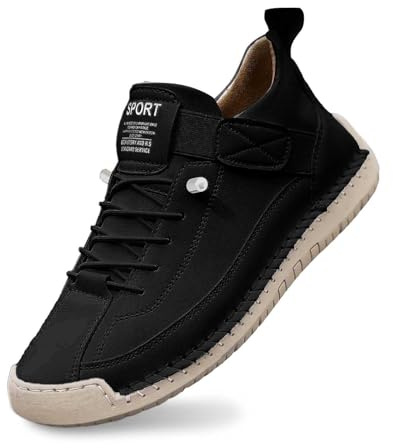 Stivaletti da donna neri, piatti, eleganti, piatti, con lacci, stivaletti alla caviglia, stivali in pelle, stivaletti tradizionali in ecopelle, stivaletti con lacci, Nero , 38 EU