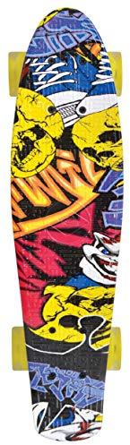 Schildkröt® Retro Skateboard Free Spirit, Premium Beach Board mit verschiedenen Deckdesigns, leuchtende LED Rollen, ABEC7 Kugellager