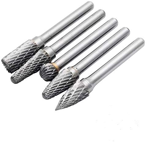 5 delar diamantsliphuvud slipstift skaft 6 mm × 10 mm frässtift borrsats för slipborr, metall, snidning, polering, gravering, borrning