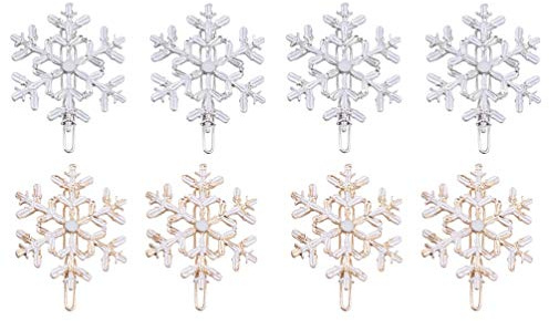 FRCOLOR 8Pcs Weihnachten Haarspangen Schneeflocke Haarnadeln Weihnachten Haarspange Haarschmuck Geschenk Haarschmuck Kopfbedeckung Styling-Tools für Damen Damen