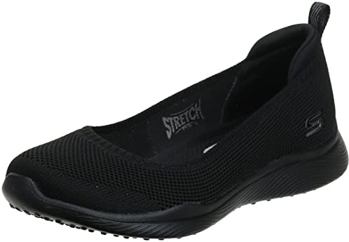 Skechers Damen Microburst 2.0 BE Iconic Sneaker, Black Stretch Fit Knit Skimmmer, 40 EU Weit