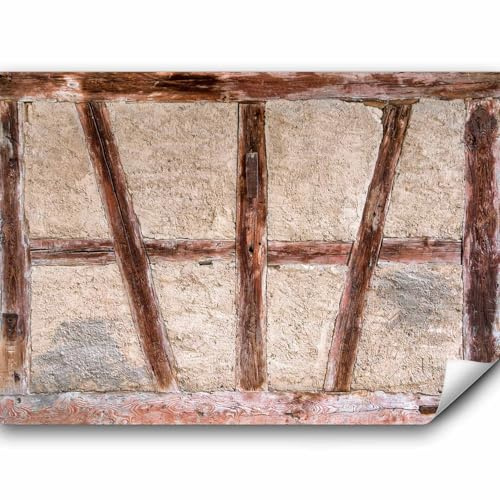 murando - Fototapete selbstklebend Abstrakt Holz Tür, 490x350 cm, 3D-Effekt | Selbstklebend ohne Kleister, Full HD Druck, ideal fürs Wohn- oder Schlafzimmer, schnelle Montage, lichtbeständig, geruchsfrei